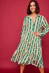 Long Green Fire Dress